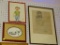 (R3) LOT OF 3 ASSORTED FRAMED ITEMS TO INCLUDE A DUCK DECOY PRINT, A MOTHER AND CHILD SKETCH, AND A