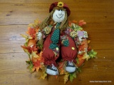 (R2) 2 PIECE FALL LOT TO INCLUDE A PLUSH SCARECROW AND A FALL WREATH. ITEM IS SOLD AS IS WHERE IS