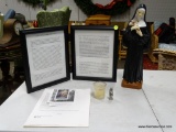 (R2) SAINT RITA OF CASCIA LOT TO INCLUDE A WOODEN STATUE, A PEWTER FIGURINE, A WHITE CANDLE, A