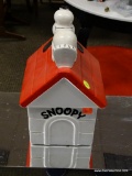 (R2) VINTAGE SNOOPY COOKIE JAR. MEASURES 7 IN X 7 IN X 10 IN. ITEM IS SOLD AS IS WHERE IS WITH NO