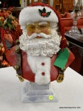 (R2) KURT ADLER FABRICHE SANTA BUST. MEASURES 18 IN TALL. IS A LIMITED EDITION. ITEM IS SOLD AS IS