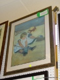 (R3) FRAMED PRINT BY MARY CASSATT OF CHILDREN PLAYING IN THE SAND. MEASURES APPROXIMATELY 25 IN X 31