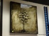 (R3) GLOSSY FINISH OIL ON CANVAS OF A TREE. MEASURES APPROXIMATELY 24 IN X 24 IN. ITEM IS SOLD AS IS