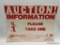 (9I) HORNEY BROTHERS AUCTION INFORMATION SIGN (18