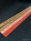 (10J) YOUR AUCTIONEER OSCAR MATHEWS ADVERTISING YARDSTICKS IN FOUR DIFFERENT COLORS