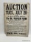 (10J) BOWERS BROTHERS AUCTION SALE BILL (13