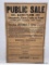 (BLUE WALL) PUBLIC AUCTION SALE BILL OF 80 ACRE FARM 1940 (13