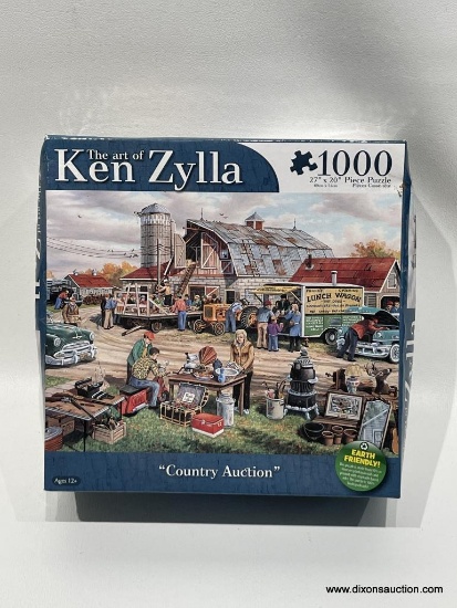 (1A)THE ART OF KEN ZYLLA 'COUNTRY AUCTION' 100 PIECE PUZZLE - NEW