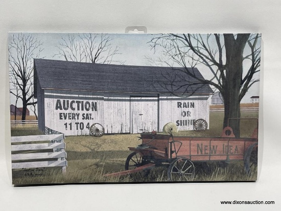 (2B) CANVAS PRINT OF AUCTION BARN ARTWORK - MEASURES 12"H X 20"W