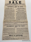 (4D) 1975 NOTICE OF SALE AUCTION SALE BILL 10.5