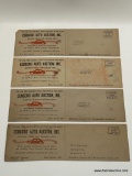 (1A) CONCORD AUTO AUCTION LONG POSTCARD SALE FLYERS, MASSACHUSETTS