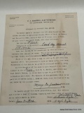 (7G CRATE) F.T. MARTIN AUCTIONEER AGREEMENT TO PURCHASE REAL ESTATE DATED 1942