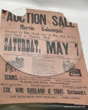 (2B) AUCTION SALE BILL OF MARVIN KOLMORGEN, BY GILLETT SALES CO. WM. DARLAND AND SONS AUCTIONEERS