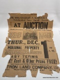 (9I) BRITTLE AND FRAGMENTED 1939 AUCTION SALE BILL MARION VA 30