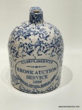 (2B) COMPLIMENTS OF BRONK AUCTION SERVICE 2004 MINNESOTA SPONGEWARE STONEWARE JUG, APPROX 5 INCHES