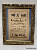 (2B) CLARENCE RICHARDS CLOSING OUT PUBLIC SALE BY LUTHER AUCTION CO, AUCTIONEERS - DOCUMENT MEASURES