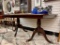 DUNCAN PHYFE STYLE CLAW FOOT DOUBLE PEDESTAL DINING TABLE, CONDITION ISSUES (42 X 68 X 30H) CONTENTS