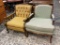 WOOD FRAME FRENCH BOUDOIR WIDE ARM CHAIRS