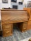 OAK ROLL TOP DESK, CONDITION ISSUES 54W X 50H X 24D