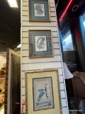 THREE WATERCOLOR EGRET PRINTS (LARGEST IS 13.5 X 17) NANCY RICKER RHETT AND USTAD MANSUR