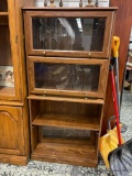 CONTEMPORARY BARRISTER BOOKCASE CABINET WITH FOUR SHELVES, SOME CONDITION ISSUES (60 X 28 X 12)