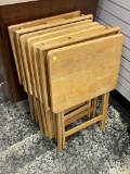 FOLDING WOOD TV TRAY SIDE TABLES