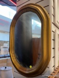 GILT FRAMED OVAL MIRROR 29H