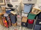 HUGE MYSTERY LOT INCLUDING BOOKS, ARTWORK, OFFICE SUPPLIES, AND MORE. INCLUDES A TOTAL OF 30 BOXES