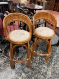 BENT BACK BAMBOO BAR STOOLS TIKI STYLE