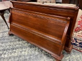 CHERRY SLEIGH BED HEADBOARD AND FOOT BOARD, NO SIDE RAILS, QUEEN SIZE