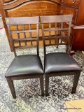 LEATHERETTE UPHOLSTERED GRID BACK CHAIRS