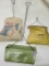 VINTAGE LAUNDRY LOT INCLUDING A CHAMPION STAY OPEN CLOTHES PIN BAG, A HAWKES FURNITURE GREEN METAL