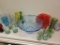 LOT OF VINTAGE AND MODERN GLASS INCLUDING VASES, DRINKWARE, AND PUNCH BOWL - 22 TOTAL ITEMS