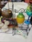 LOT OF SUMMERTIME TIKI ITEMS INCLUDING TWO SMALL METAL SHELVES (LARGEST IS APPROX 24