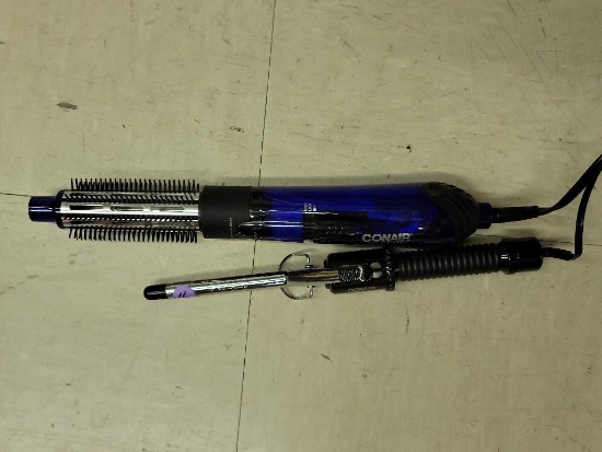 ONE CONAIR HOT CURLING BRUSH AND ONE MINI CURLING IRON - LIKE NEW CONDITION - TWO TOTAL