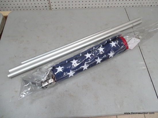 (BAY1 ENT) AMERICAN FLAG WITH POLE AND MOUNTING BRACKET. SIMILAR ITEMS RETAIL FOR $40 ONLINE AT