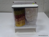 (BAY1 ENTP2) WALL-MOUNTED DRY FOOD STORAGE CONTAINER WITH LIDS, SUITABLE FOR RICE, PET FOOD, BEANS,