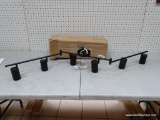 (BAY1 ENTP4) 6 LIGHT LED TRACK LIGHTING KIT BY CEILING SPOTLIGHT WITH BLACK FINISH. IS IN BOX.