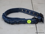 (BAY1 ENTP6) BLUE DOG COLLAR WITH A RED DOG AS THE LOGO. SIMILAR ITEMS RETAIL FOR $9 ONLINE AT