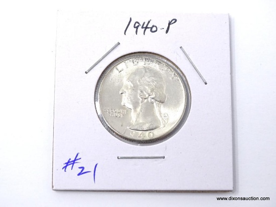 1940-P GEM UNCIRCULATED WASHINGTON QUARTER