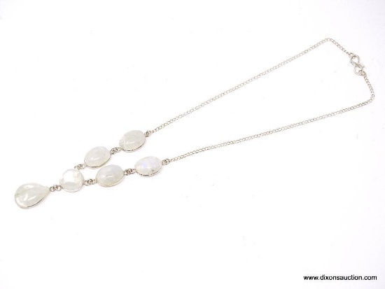 .925 18 1/2 INCH AAA GORGEOUS MOONSTONE NECKLACE WITH S CLASP NEW SUGGESTED RETAIL PRICE $79