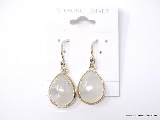 .925 1 1/8 INCH AAA PEAR-SHAPED MOONSTONE EARRINGS NEW SUGGESTED RETAIL PRICE $49?