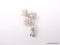 .925 STERLING SILVER LADIES FLORAL PEARL BROOCH; 4 GM