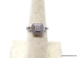 .925 STERLING SILVER LADIES DIAMOND ACCENT RING 7; 3.5 GM