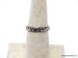 .925 STERLING SILVER LADIES HAND ETCHED RING 6; 2.9 GM