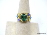 .925 STERLING SILVER LADIES 4 CT GEMSTONE RING 8