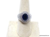 .925 STERLING SILVER LADIES 4 CT SAPPHIRE RING 8