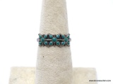 .925 STERLING SILVER LADIES ANTIQUE TURQUOISE RING 6 1/4; 1.5 GM