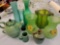 LARGE GREEN VASE LOT