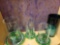 GREEN GLASS CANDLE/CENTER PIECE ITEMS